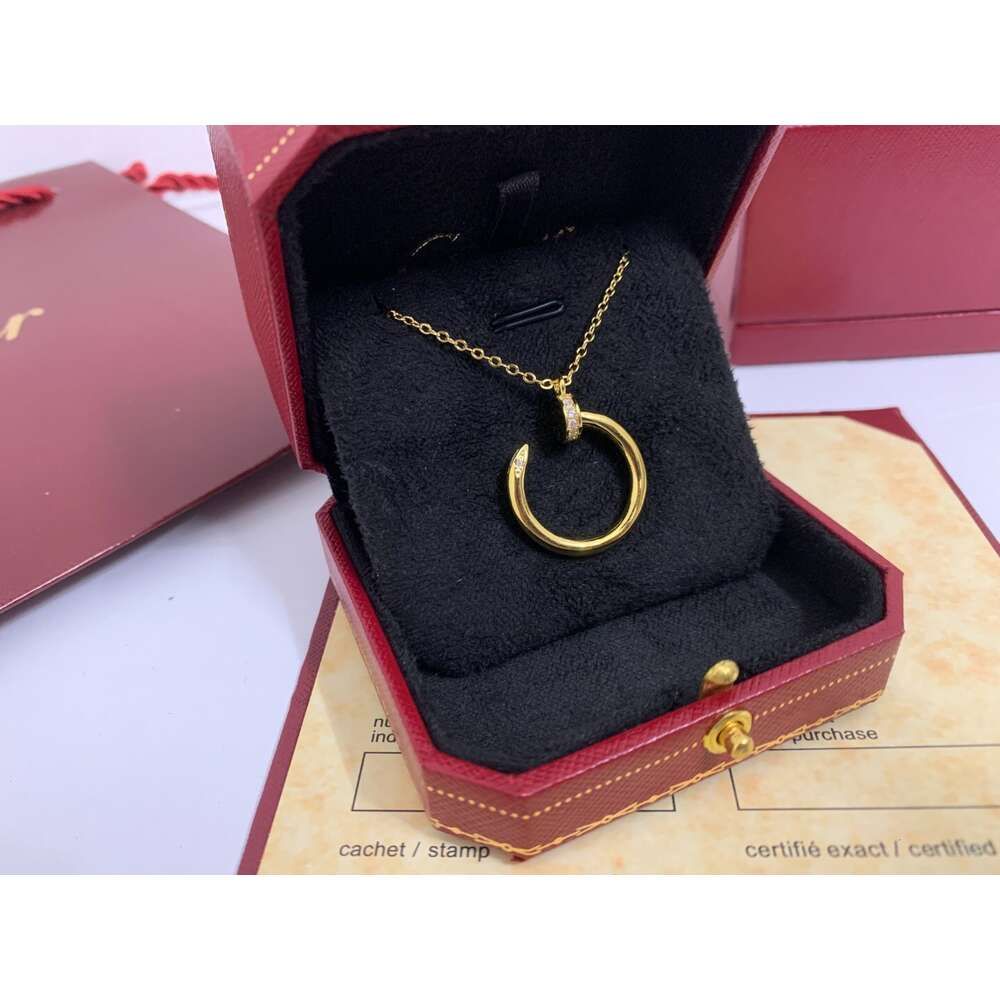 Gold Head And Tail Diamond Nail Necklace