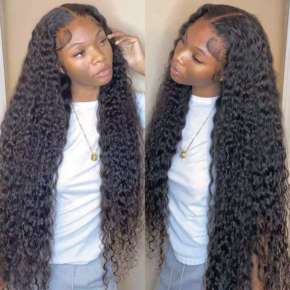 Mongolian Hair Kinky Curly edge Wig Short Bob 13x4 Lace detail view 4