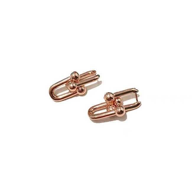 Boucles d'oreilles sans diamant en or rose