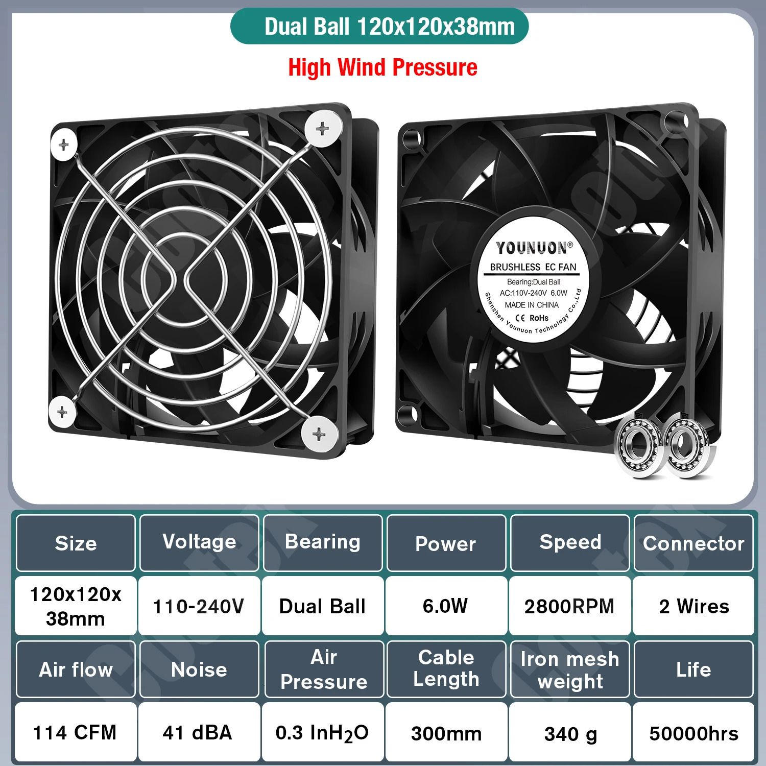 12038 Dual Ball 6w-Silver Grill-No Rgb