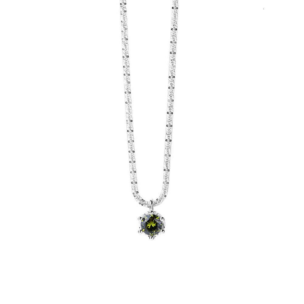 Full Sky Star Green Diamond Necklace-9