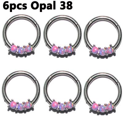 6 pièces opale 38-1,2x8mm