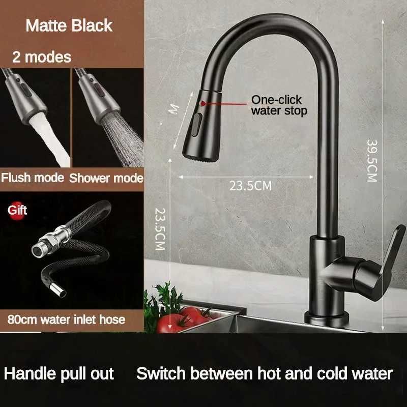 Black Faucet 2 Hoses