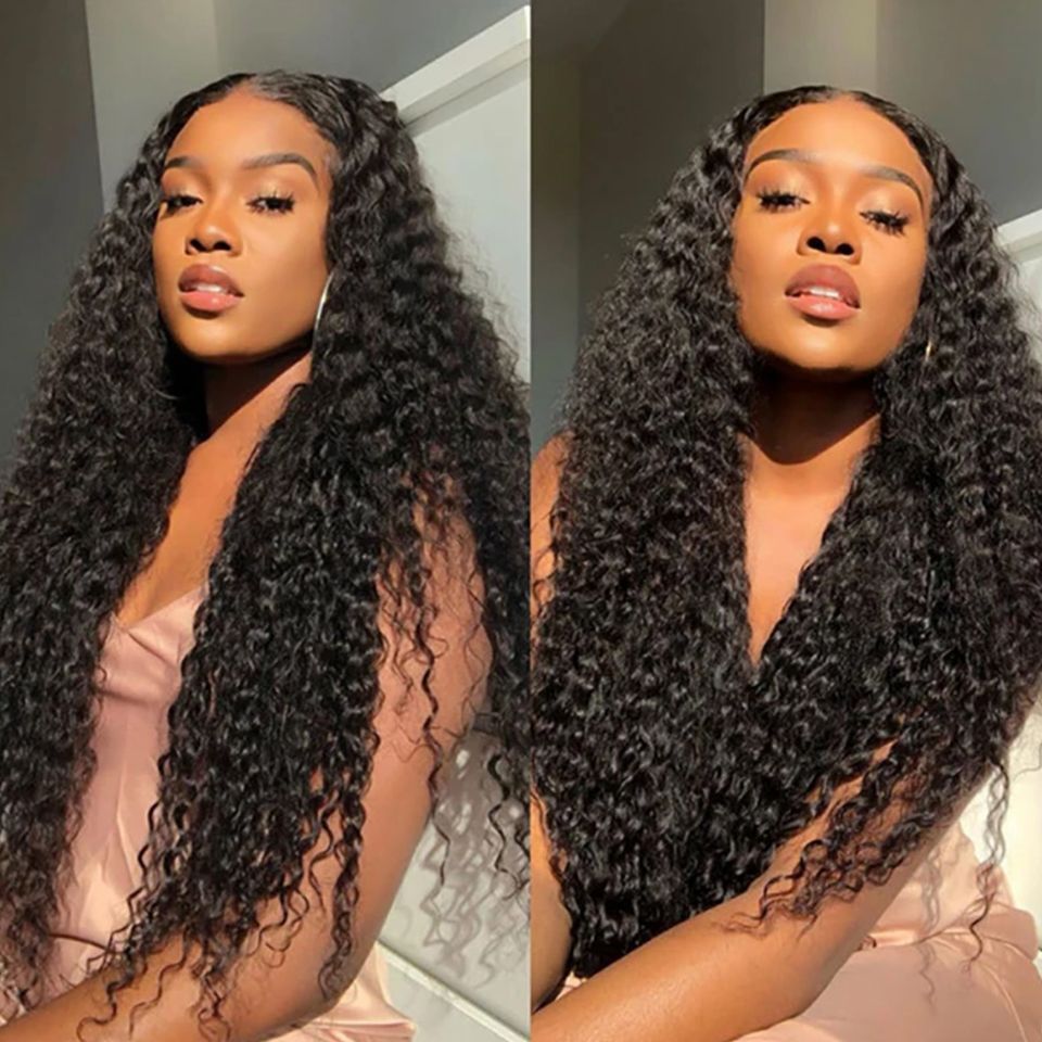 Mongolian Hair Kinky Curly edge Wig Short Bob 13x4 Lace detail view 1