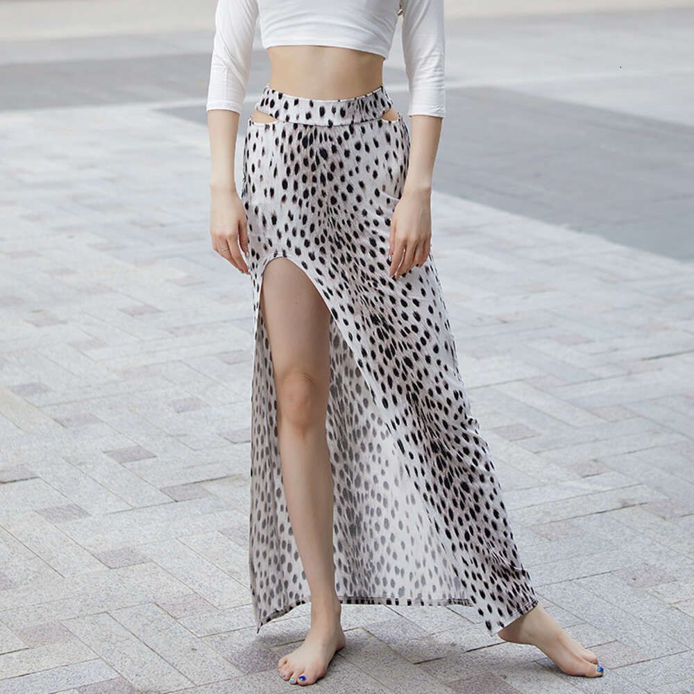 Black And White Leopard Print Long Skirt