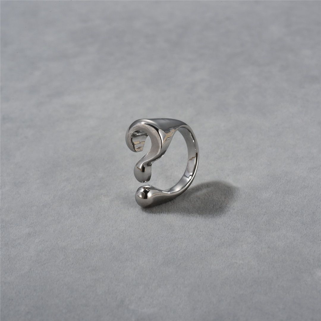 a Silver Question Mark Ring