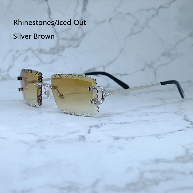 828 Iced Out Silver Brown