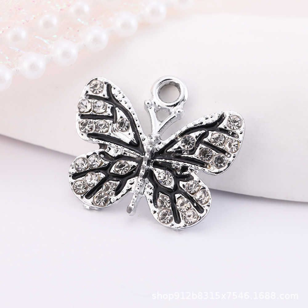 Black Striped Butterfly - Silver