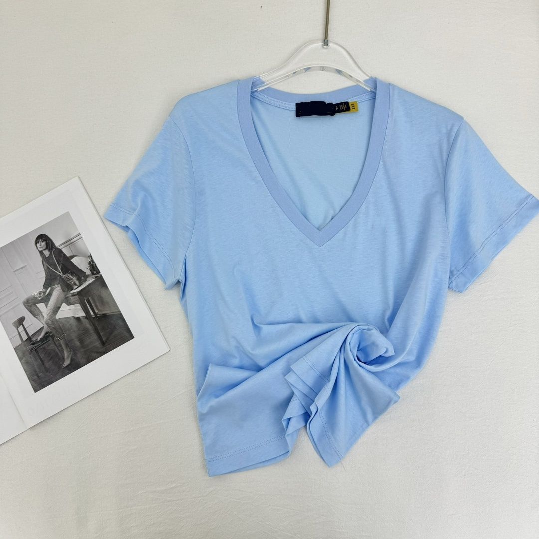 V neck blue