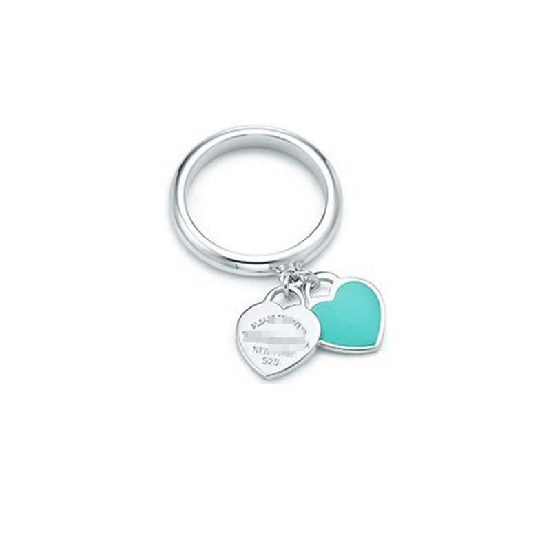 Bague Carte Double Coeur Bleue