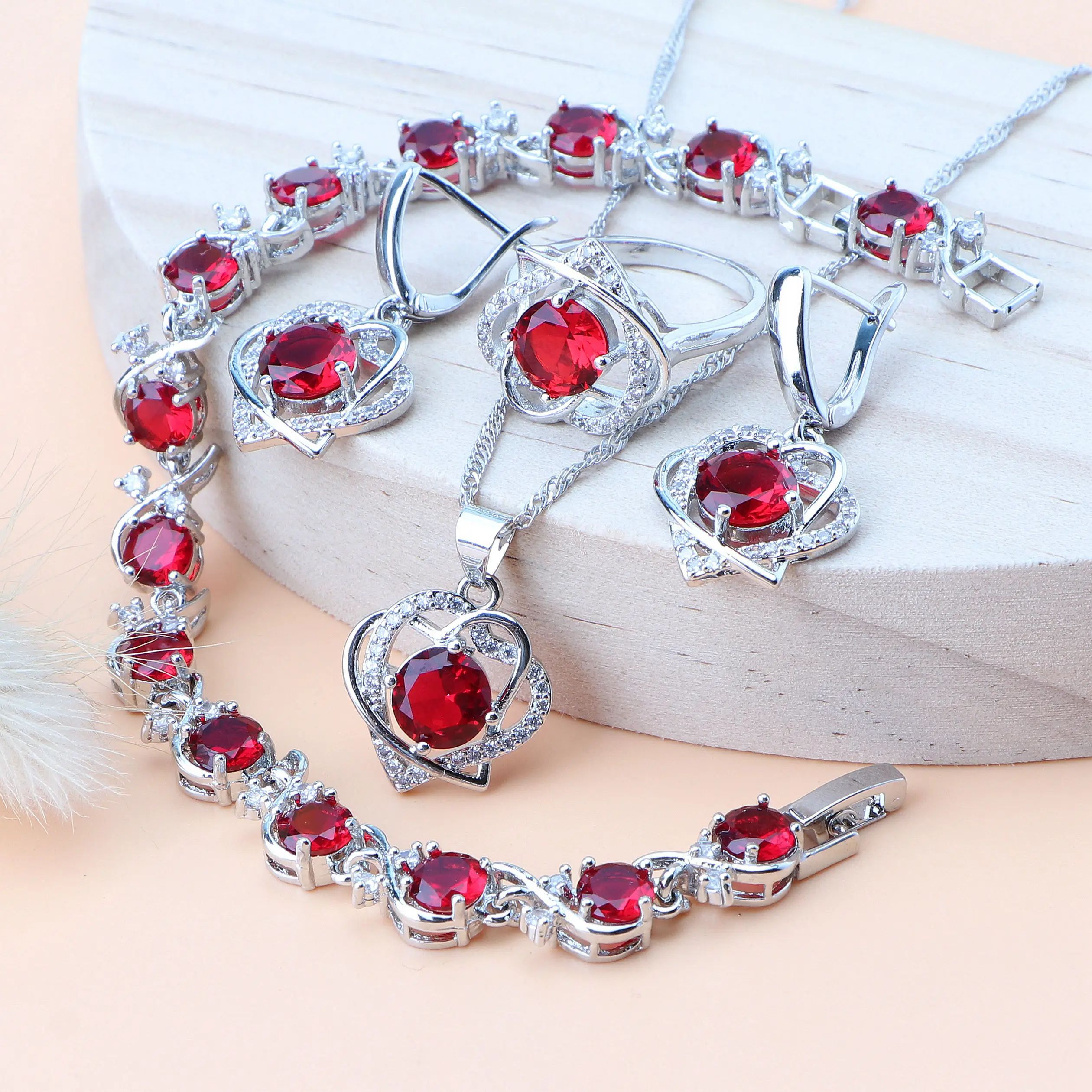 Metal color:4PCS-RedRing Size:9