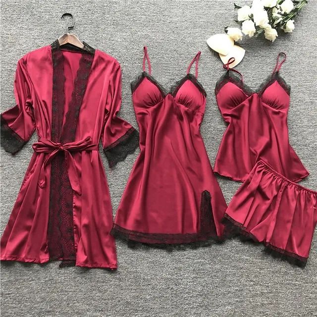 4pcs Wine Red