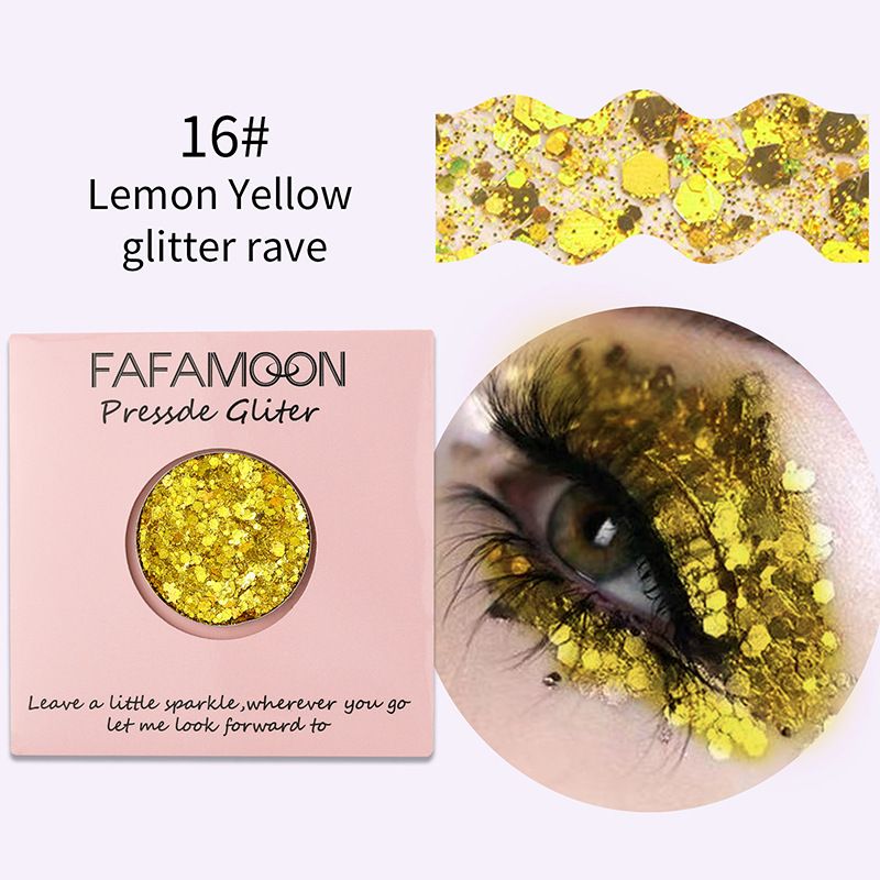 16#Lemon Yellow glitter rave