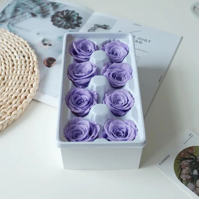 紫色のバラ-8pcs