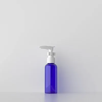 50 ml blaue Plastikflasche weiß