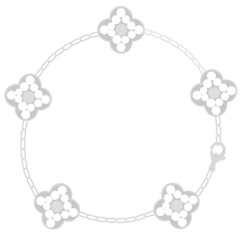 Full Diamond Five Flower Bracelet (pla