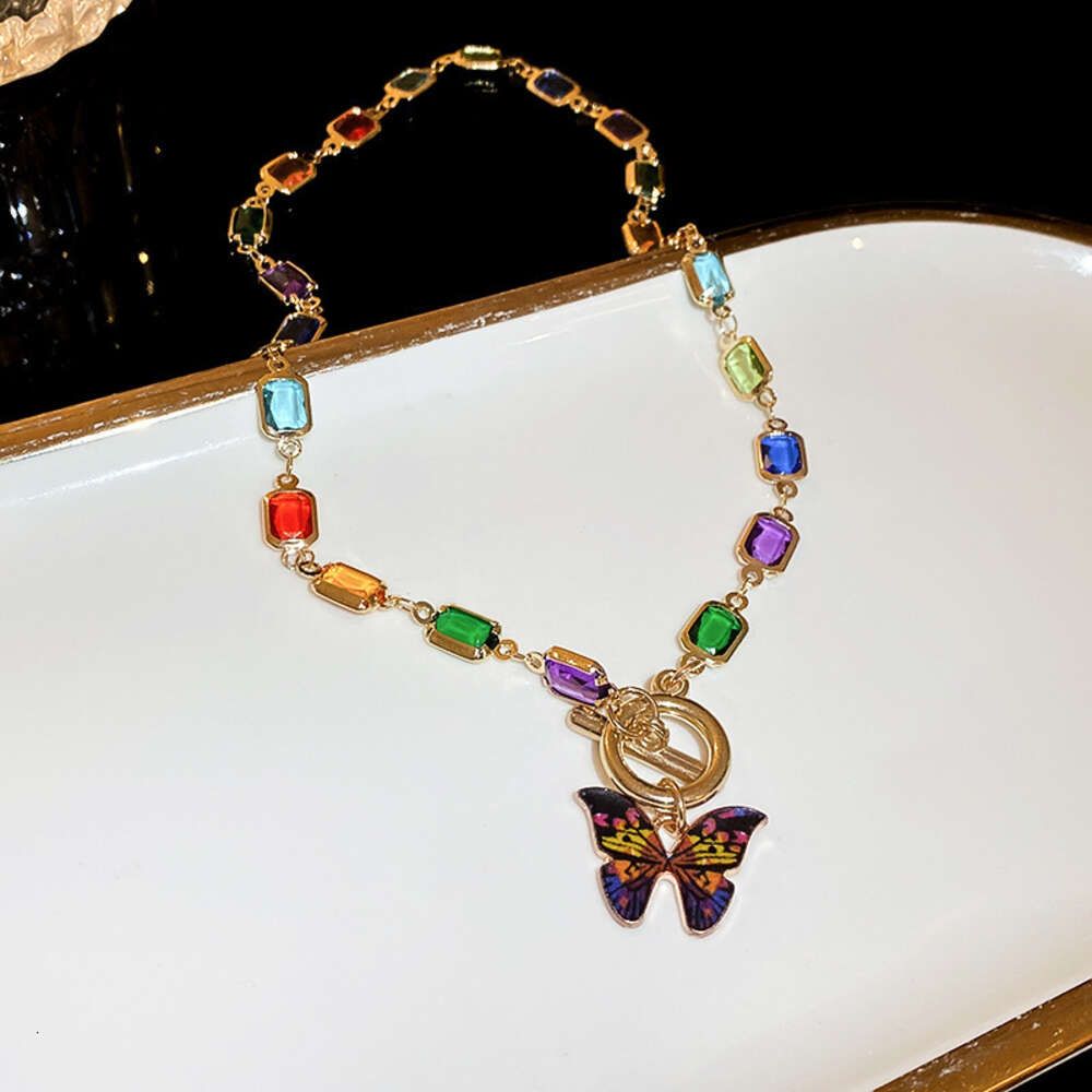 Colorful Diamond Butterfly OT Buckle