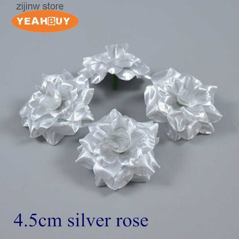 Серебряная роза 4,5 см-6 шт.