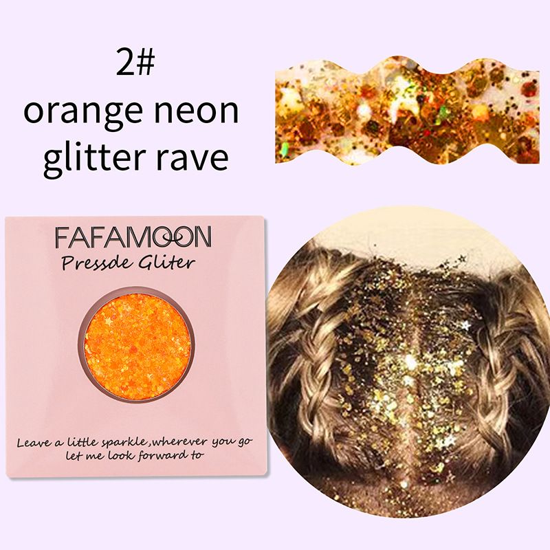 02#Orange Neon Glitter Rave