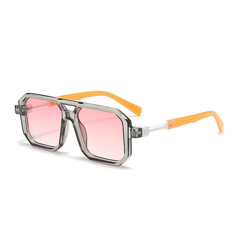 Grey orange frame pink lens