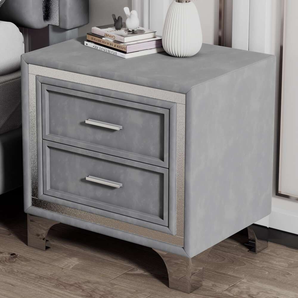 Gray+bedside table