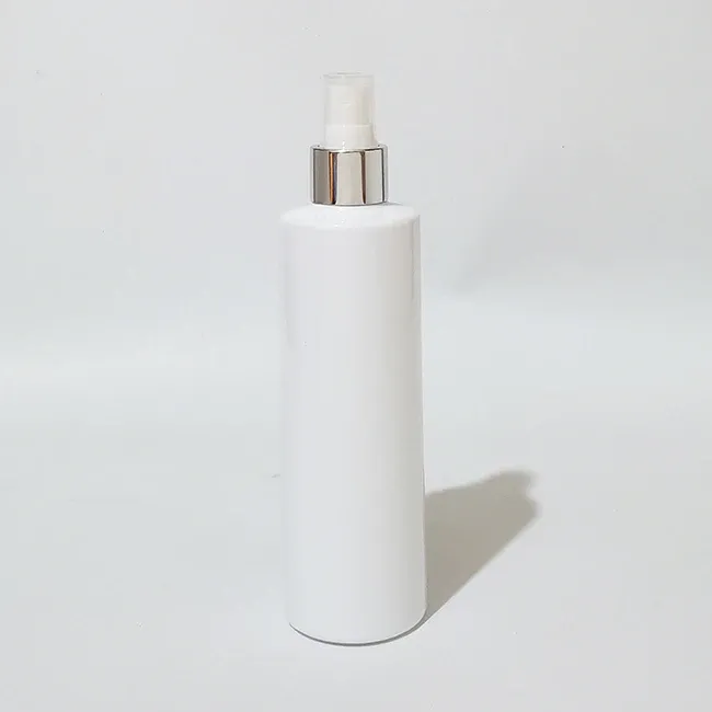 250ml plastic white bottle silver