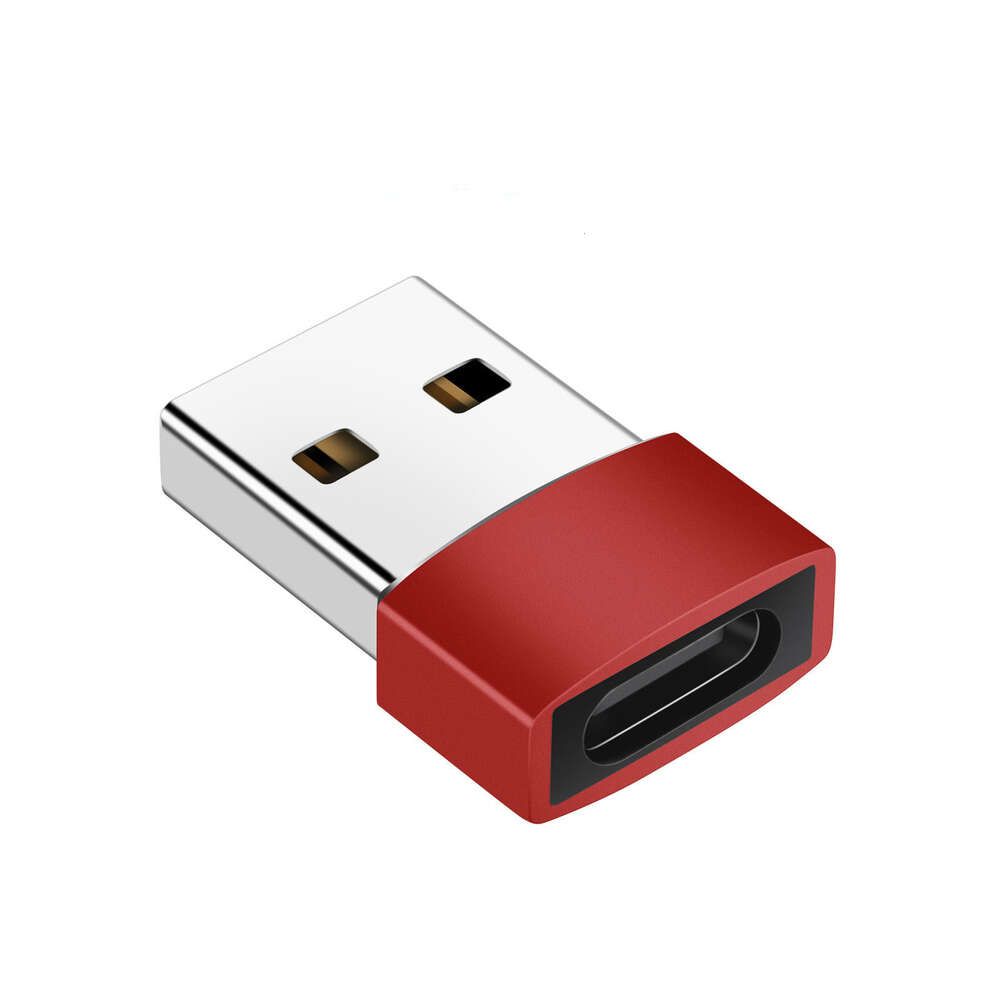 TYPE-C femelle vers USB mâle carré rouge