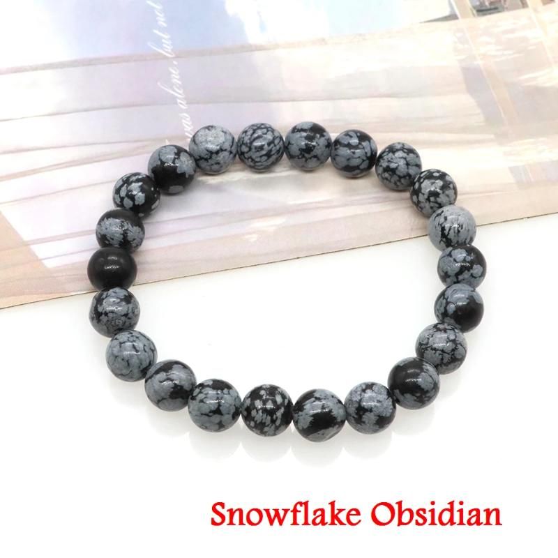Obsidienne flocon de neige 8 mm