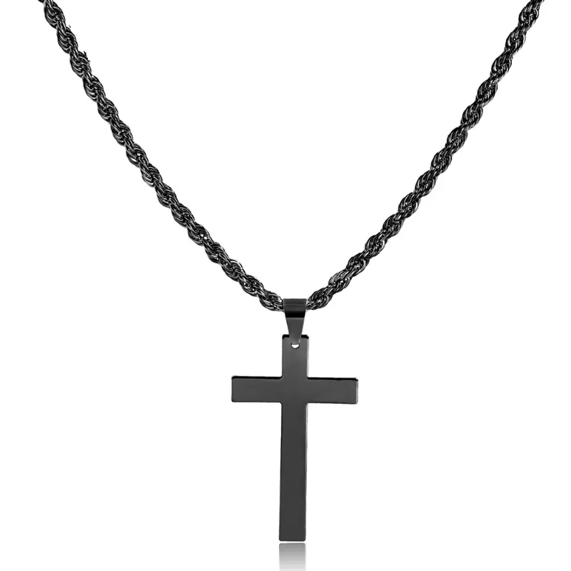 61CM Necklace BK Cross Rope Chain