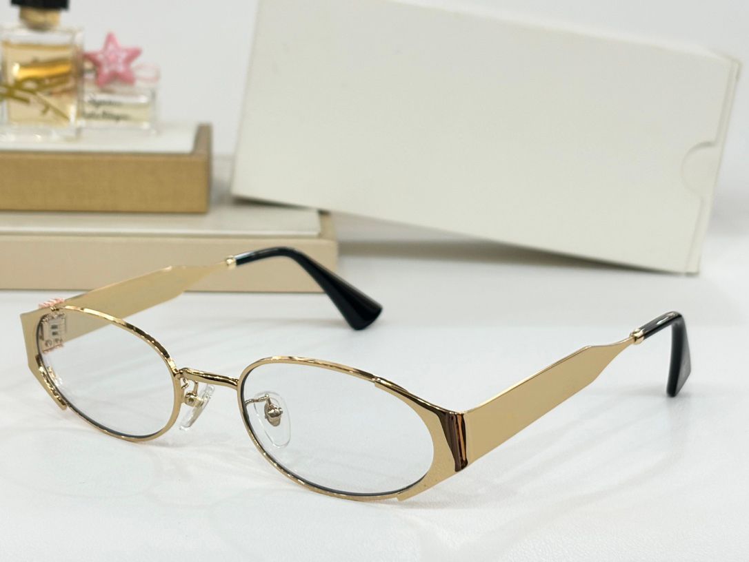 Gold pink frame clear lens