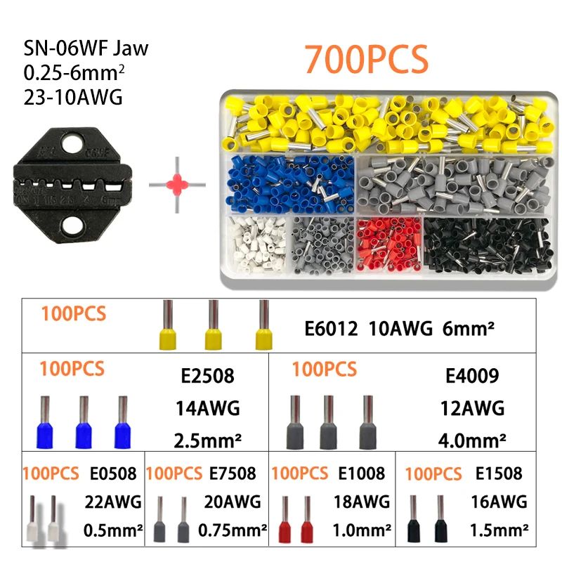 Color:06WF JAW 700PCS