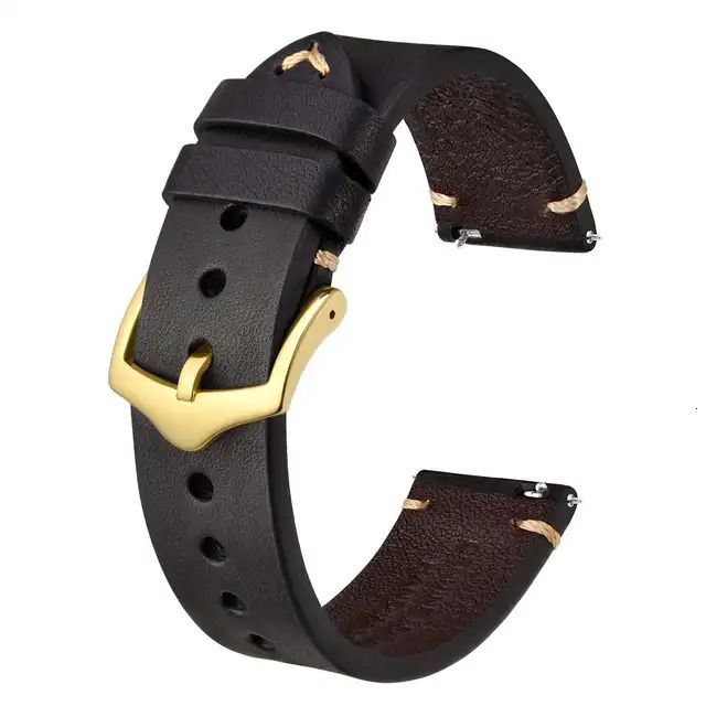 Black - Gold Buckle-18mm