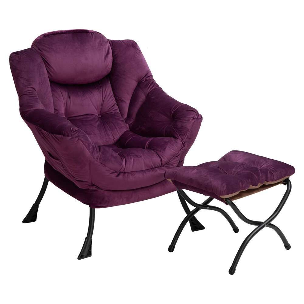 Dark purple chairs and stools