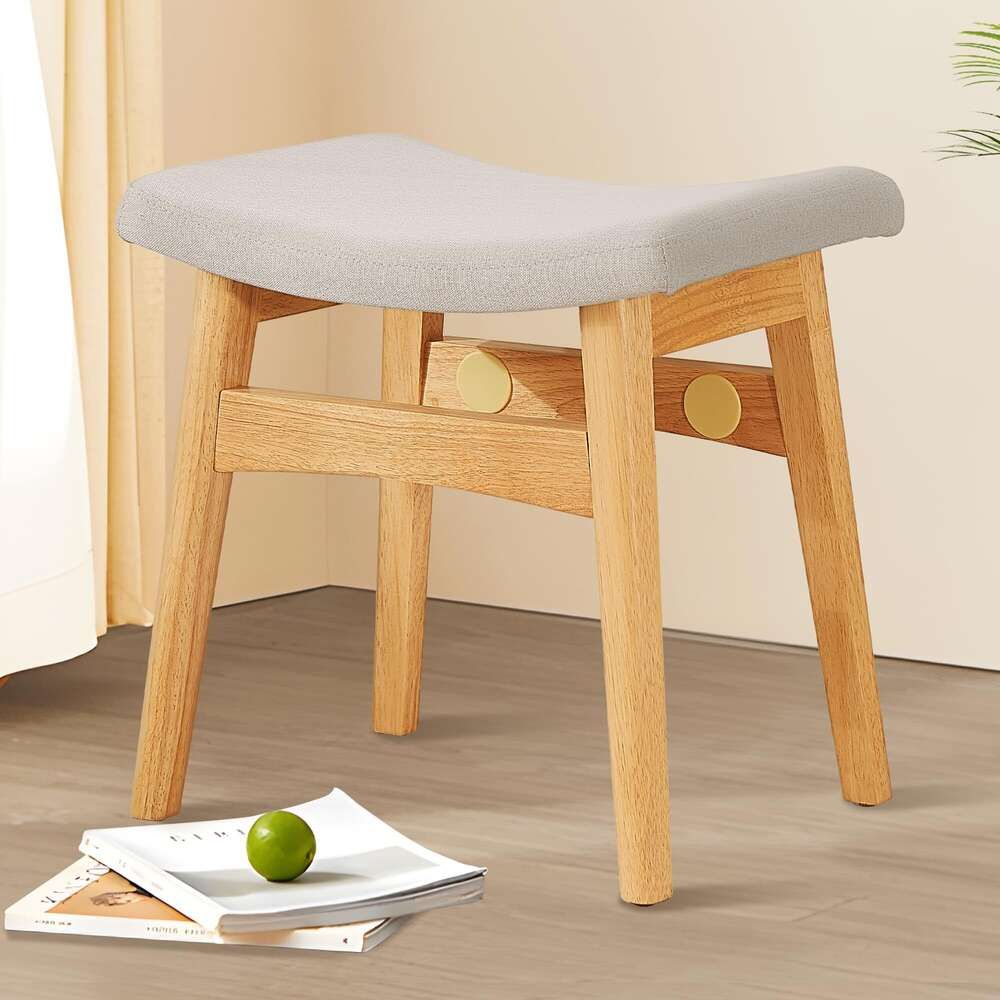 Linen cushion wooden legs