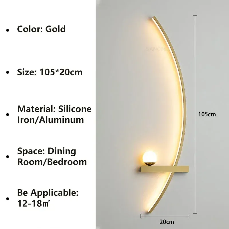 Stepleless Dimming (RC) Gold Right 105 cm