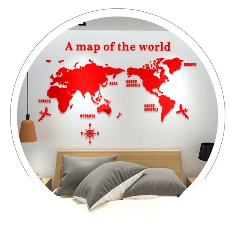 Cor: mapa do mundo vermelho