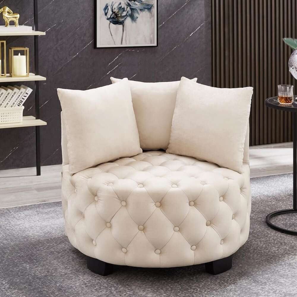 Champangne Round Accent Chair-Round