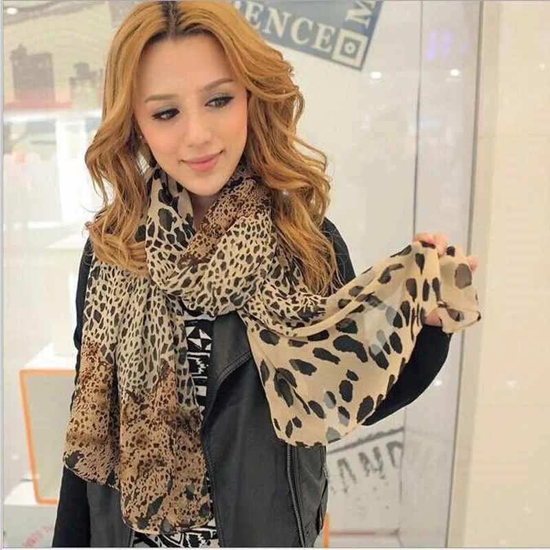 قهوة الظلام 1 PC Leopard Scarf GT ؛ 8y