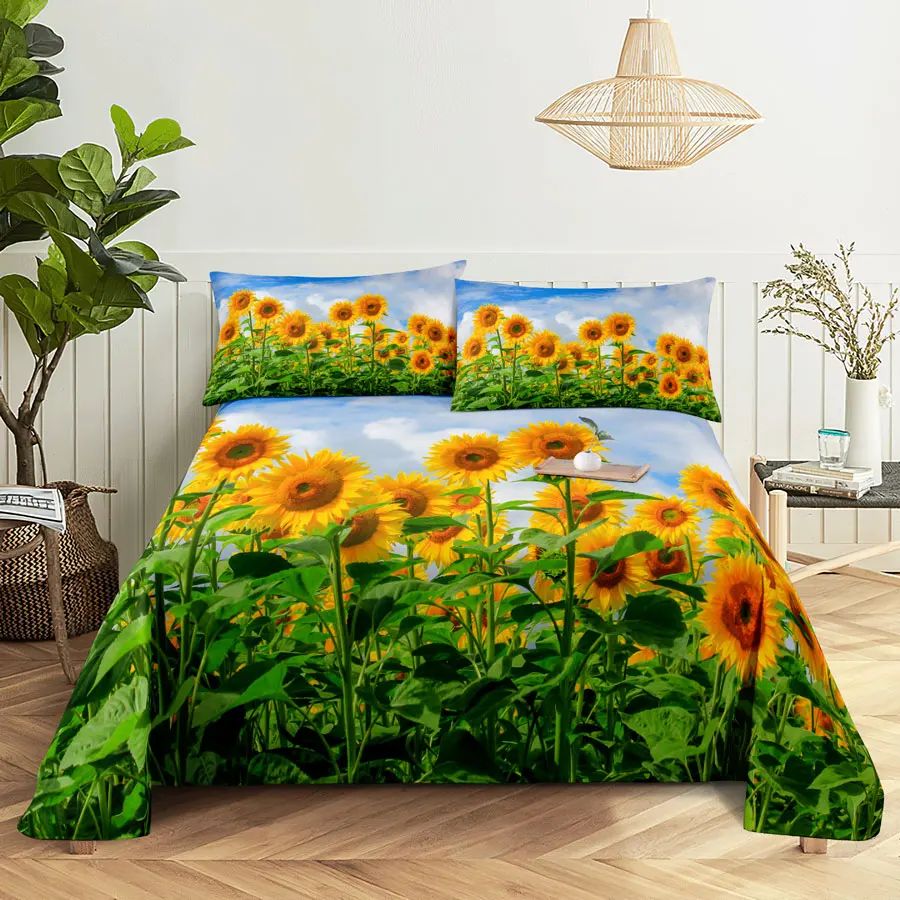 Couleur:Drap de lit fleuri 4