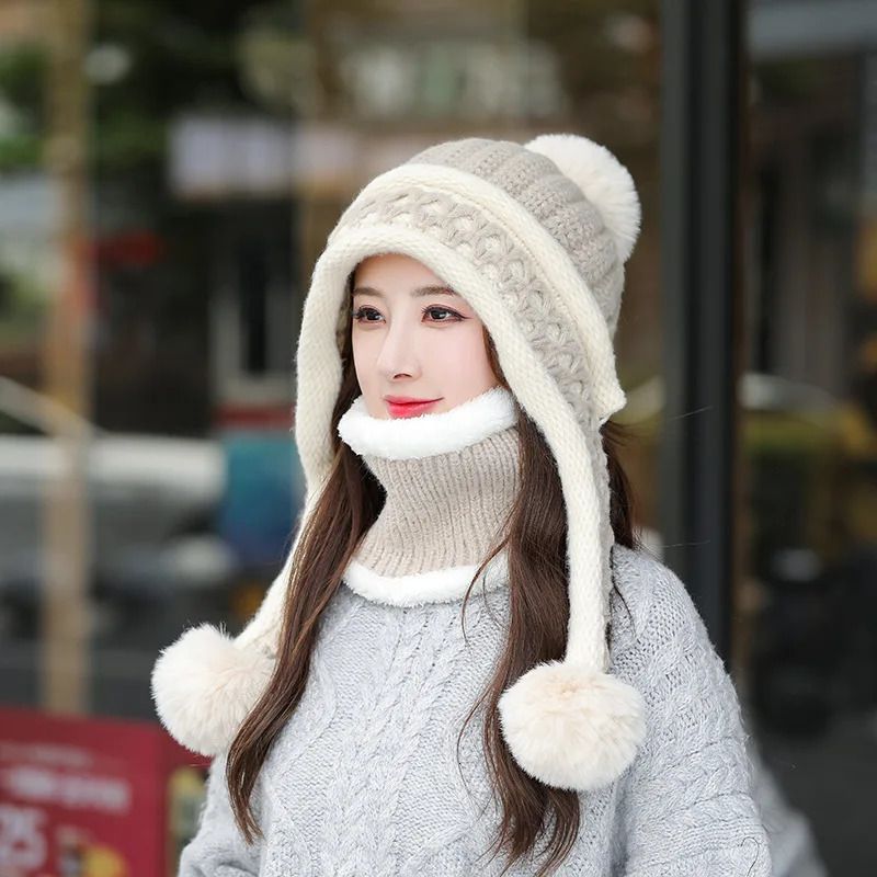 Beige Hat Scarf