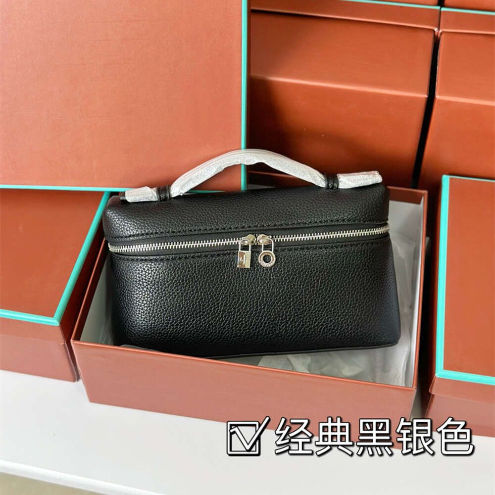 Litchi Pattern  Black Silver Buckle