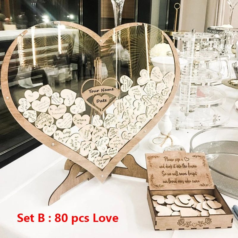 set da 80 pezzi a forma di cuore, come mostrato