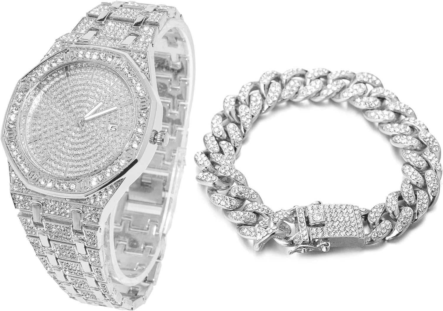 Platinum Plated Watch Armband Set