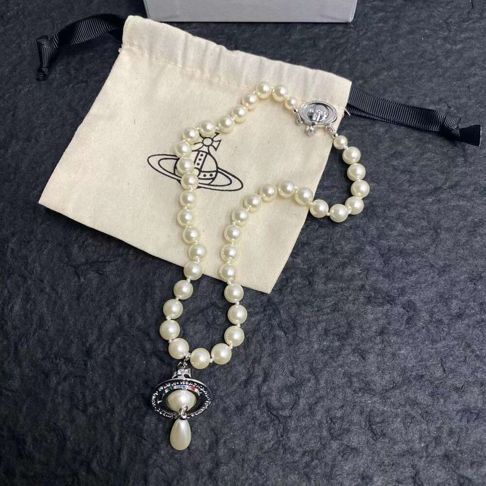 Silver Droplet Pearl Necklace