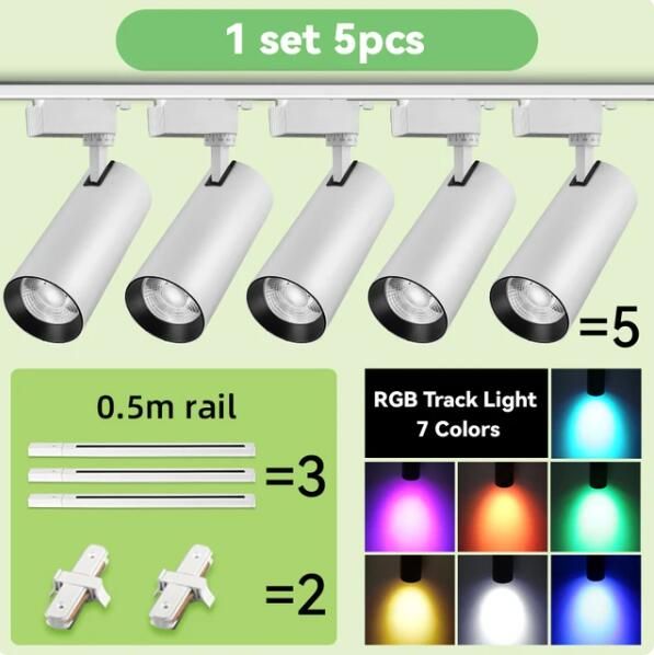 white 5 lights set