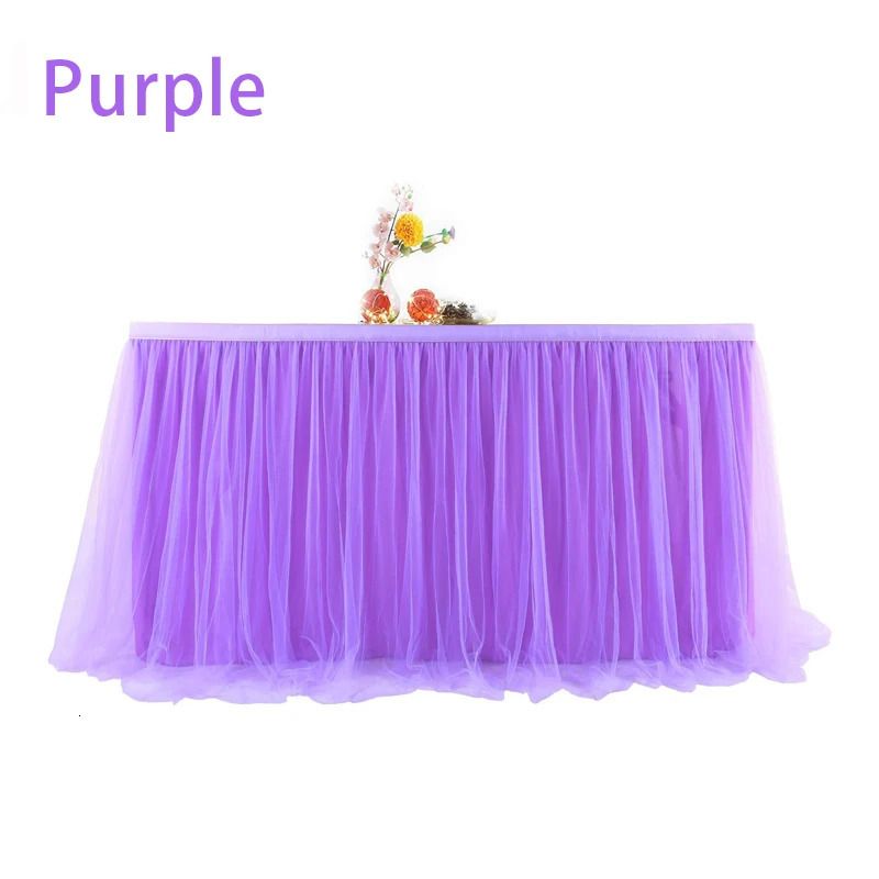 Jupe de table violette-4ft 122x77cm