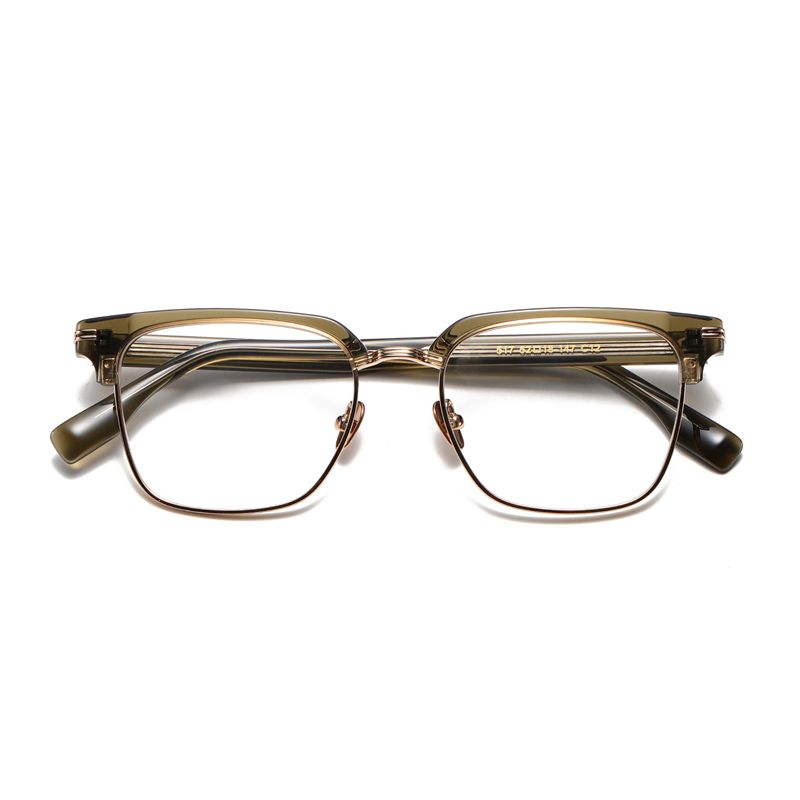 Olive green frame clear lens