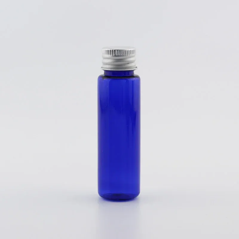 30 ml PET-blauwe fles zilver