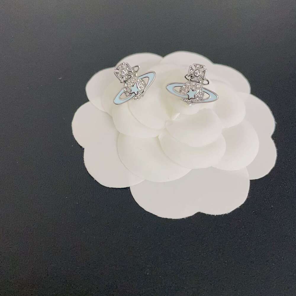 Silver light blue earrings