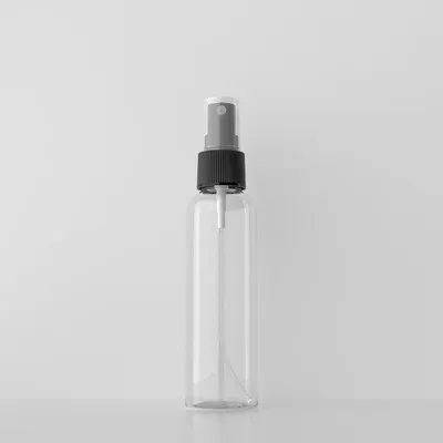 60 ml transparente Kunststoffflasche in Schwarz